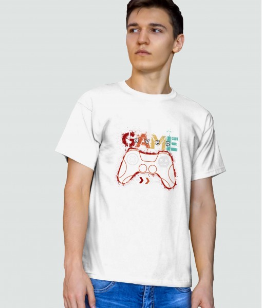 Мъжка тениска с щампа Текст и надписи GAME OVER 1